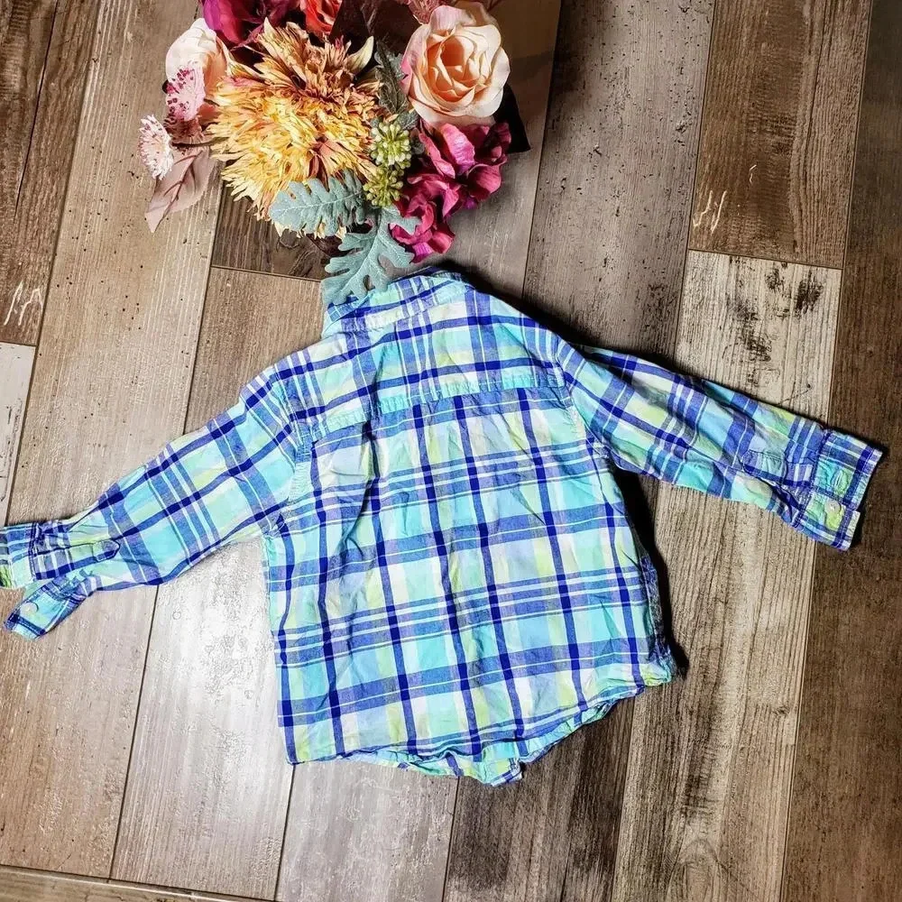 Dressed Up by Gymboree Boys Plaid Long Sleeve Button-Up Dress Shirt Size 18-24M